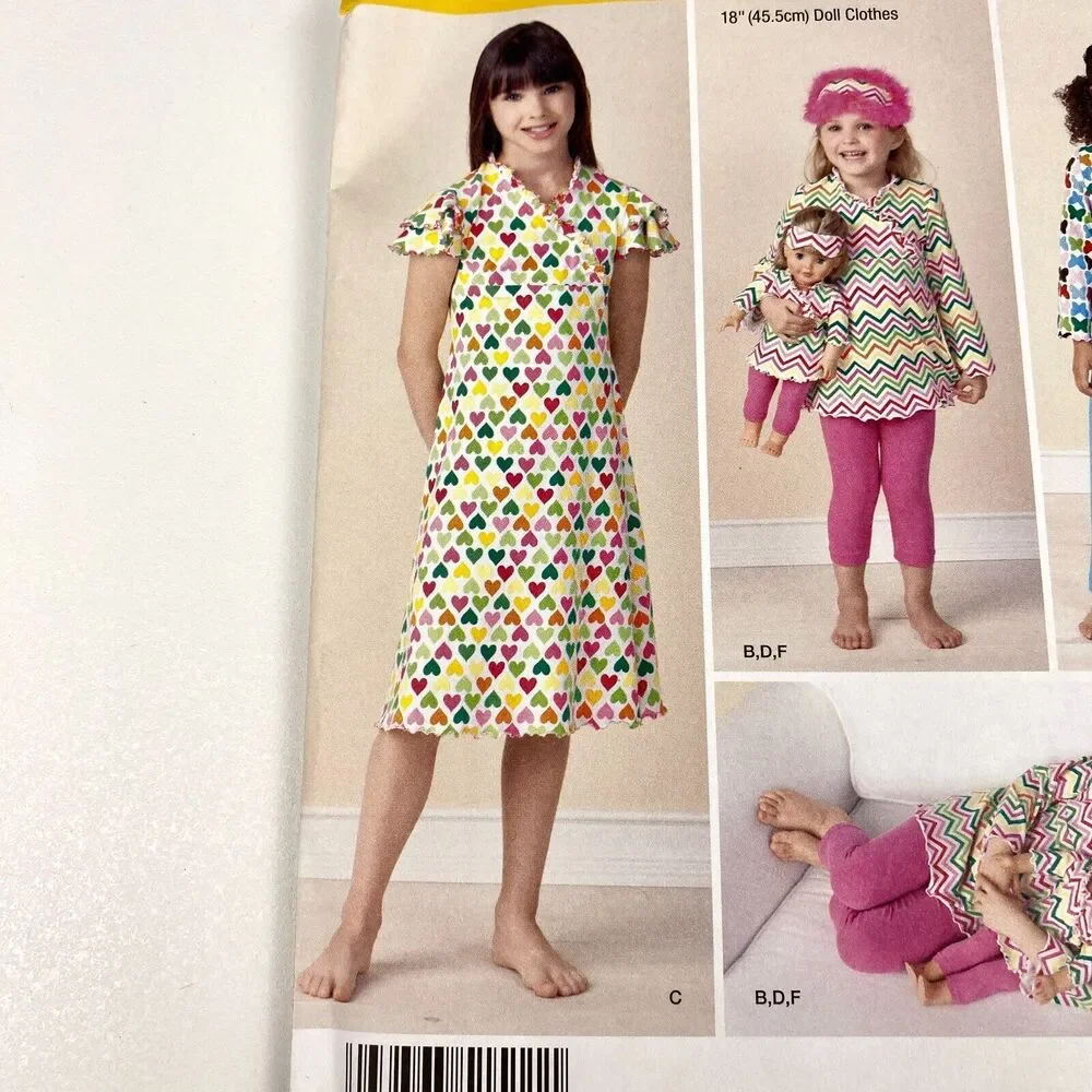 Simplicity 1511 Sewing Pattern Girls Clothing Sz 3-8 & 18 Inch Doll UNCUT FF